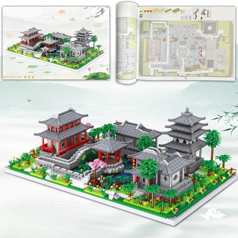 Jardins Classiques de Suzhou – Maquette d’Architecture en Blocs – 3 930 Pièces