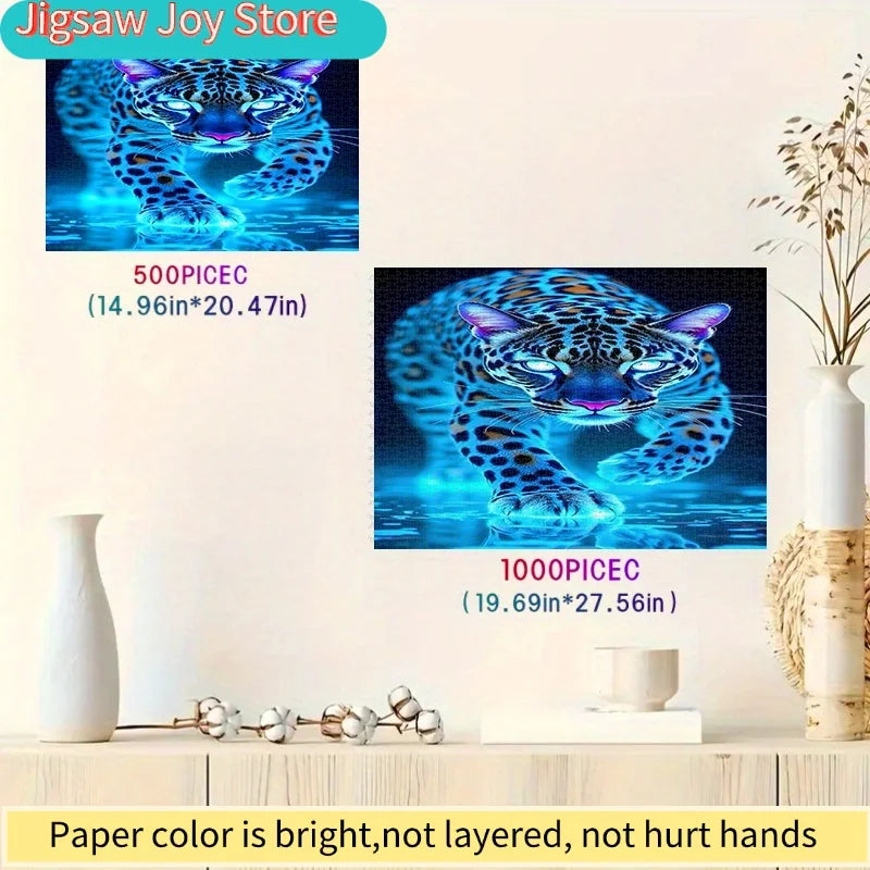 Puzzle Léopard Bleu – Puzzle Adulte 500 à 2000 Pièces