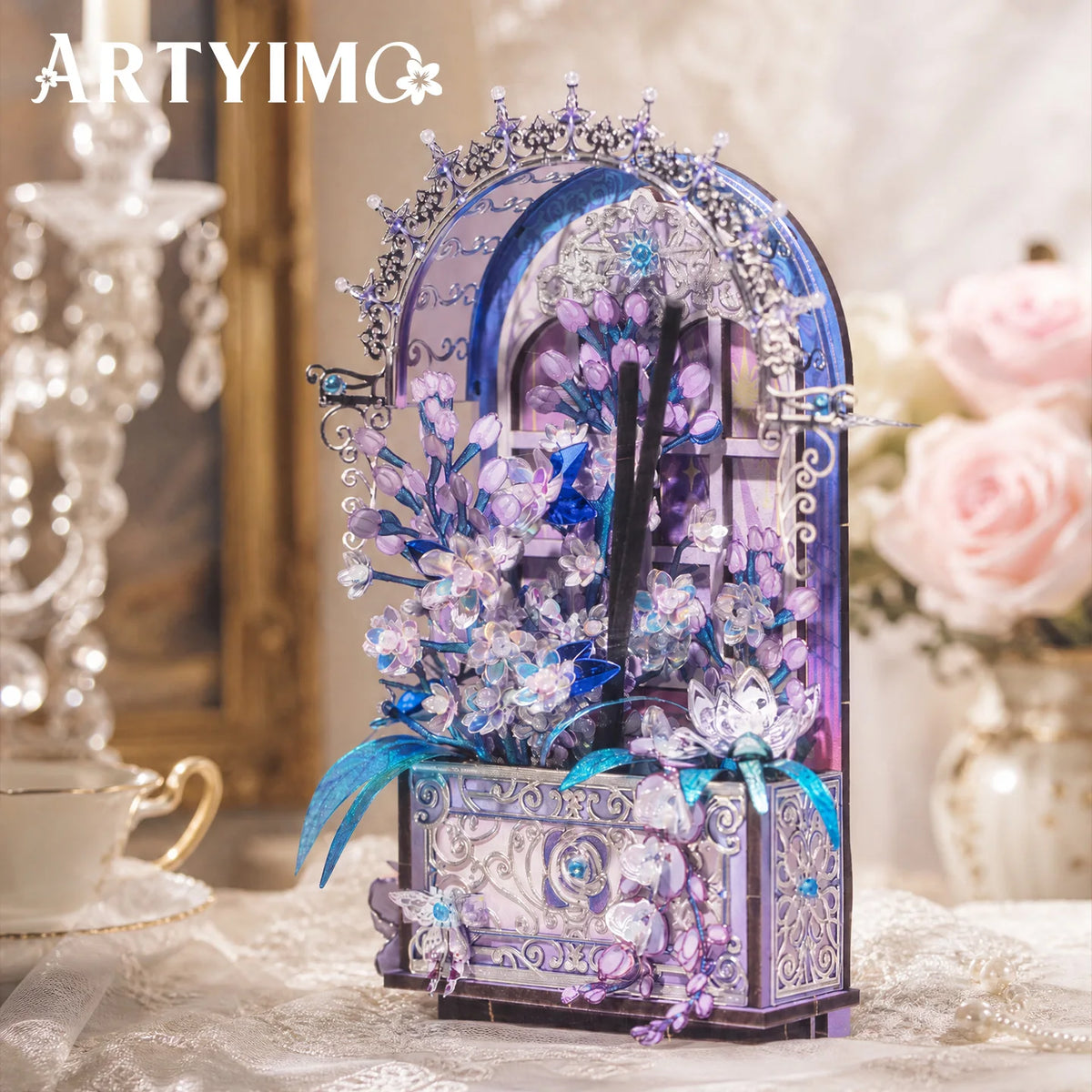 Puzzle 3D en métal Voile violet – Décoration miniature à assembler