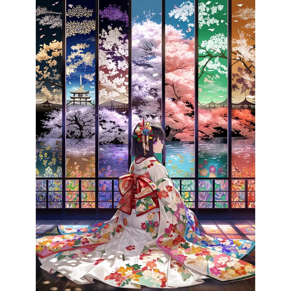 Puzzle Japonais Femme en Kimono – 500 à 2000 Pièces – Portrait & Décoration