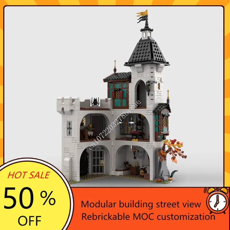 Tour blanche médiévale – Kit de construction MOC 1213 pièces