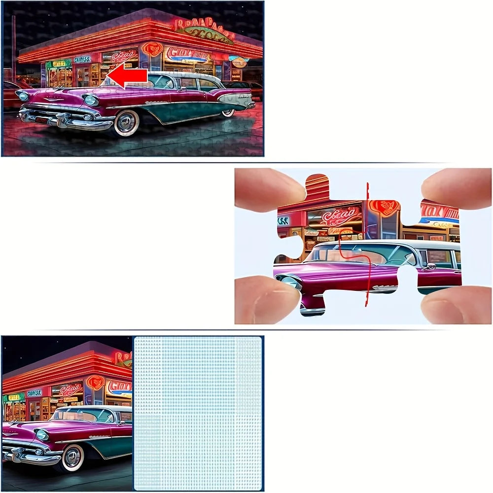 Puzzle Rétro Américain – Voiture Vintage – 500 à 2000 pièces