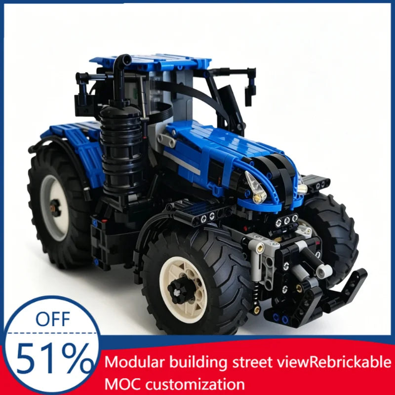 Tracteur agricole bleu à construire – Kit MOC 1092 pièces