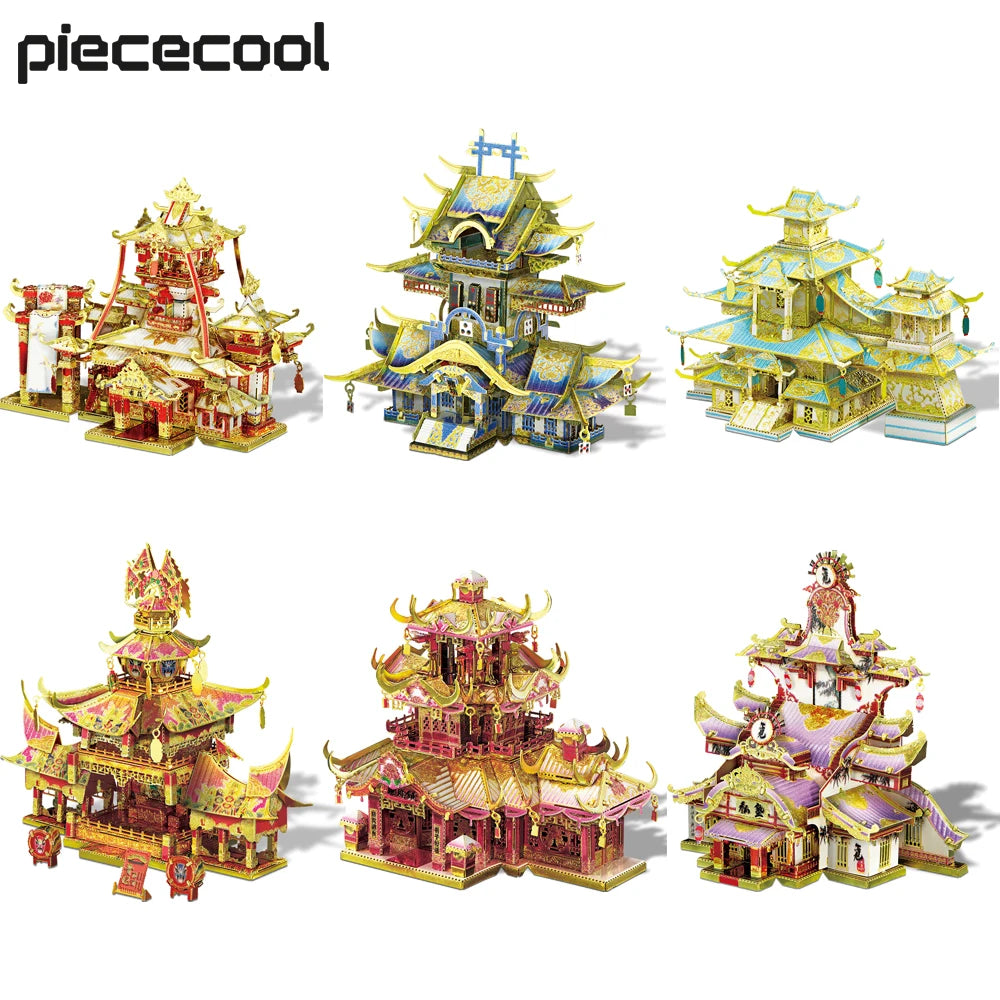 Puzzle 3D en métal – Temple chinois traditionnel à assembler