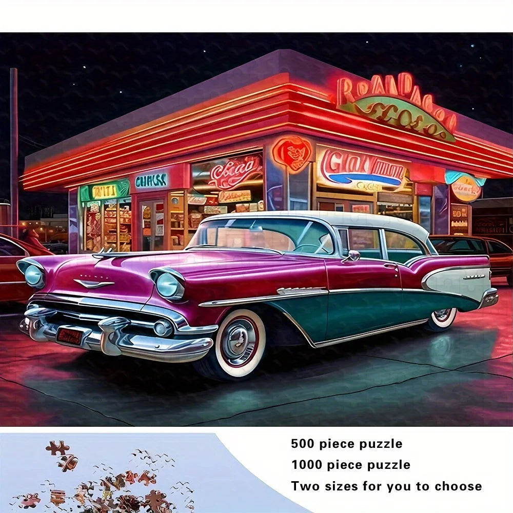 Puzzle Rétro Américain – Voiture Vintage – 500 à 2000 pièces