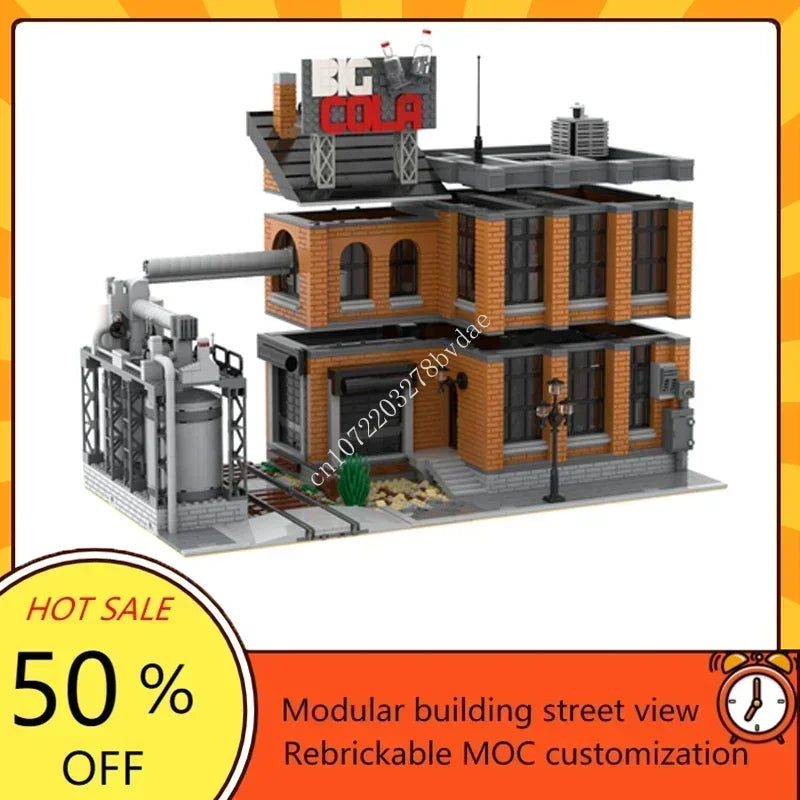 Usine rétro à construire – Maquette en briques MOC 2952 pièces