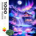 Puzzle Chalet sous les Aurores Boréales – Paysage Fantastique