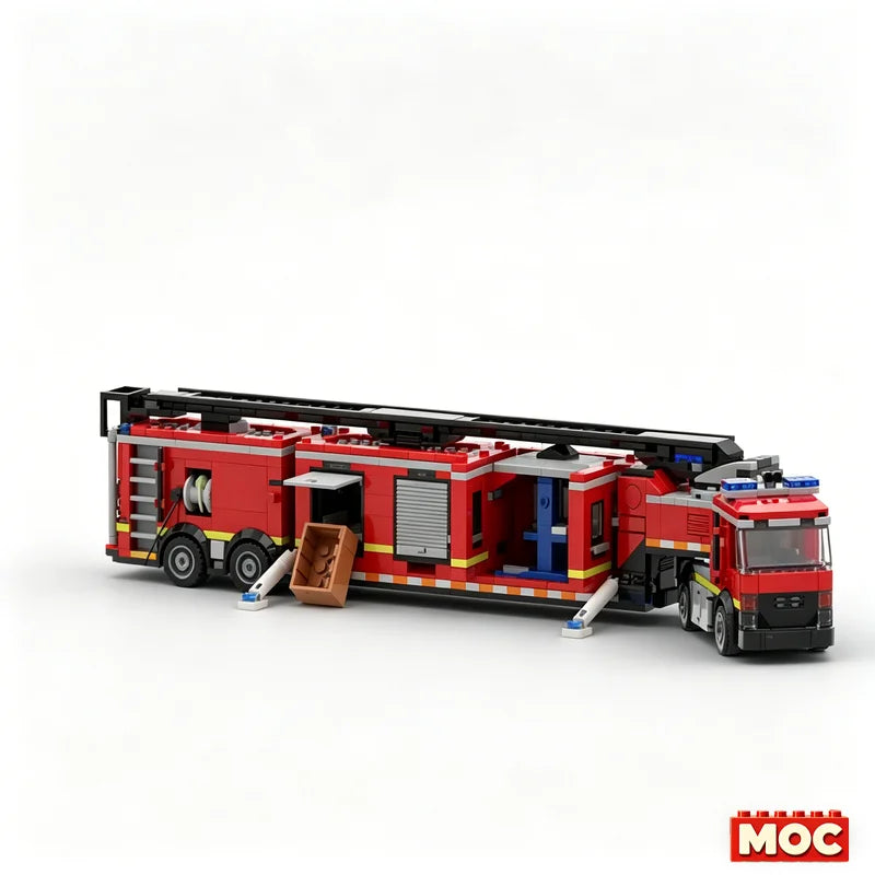 Camion de Pompiers à Construire – 1 250 Pièces – Modèle MOC