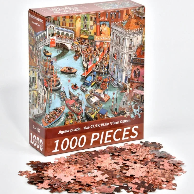 Puzzle paysages et villes – 1 000 pièces, 70 × 50 cm