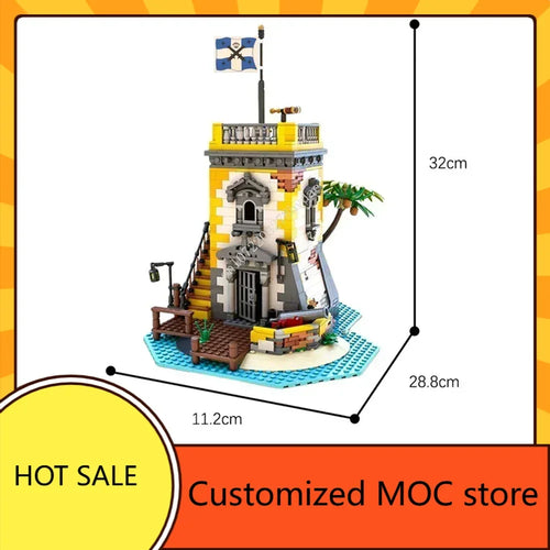 1440PCS MOC Sabre Island Anno Domini Navy Barracuda Bay Defensive Fortress Pirate Puzzles Birthday Part Kids Toys Christmas Gift