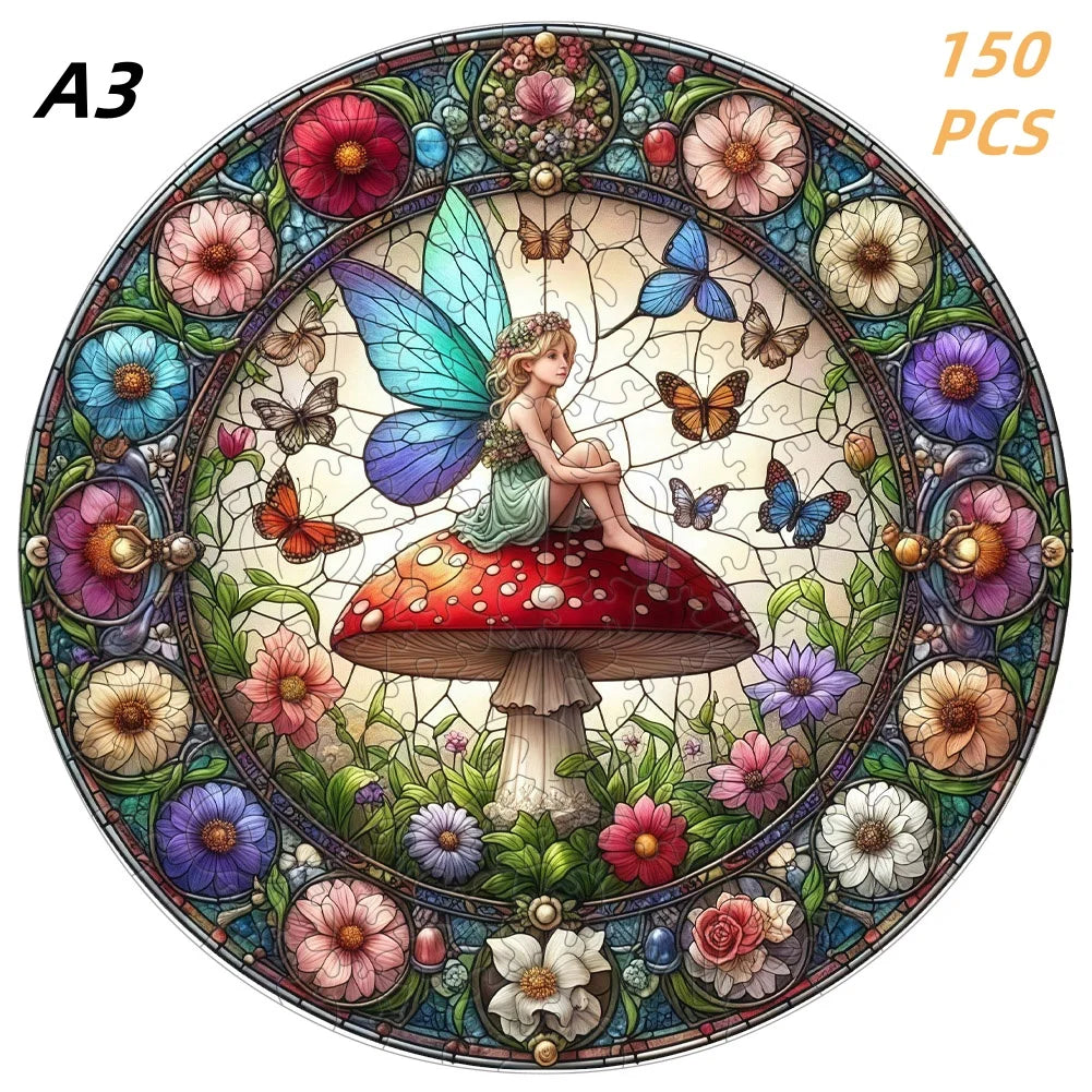 Puzzle en bois – Animaux colorés & motifs artistiques