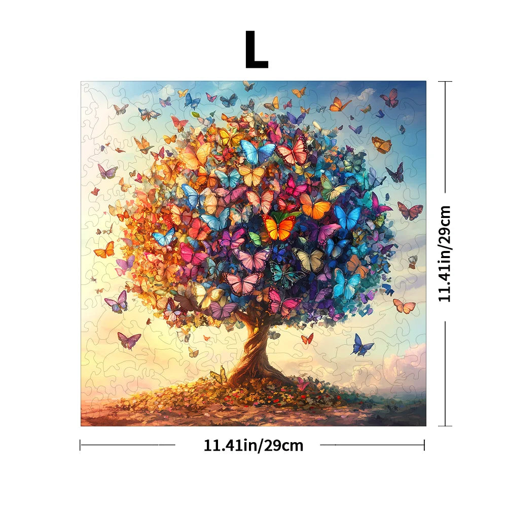 Puzzle en bois Arbre aux Papillons – Pièces originales