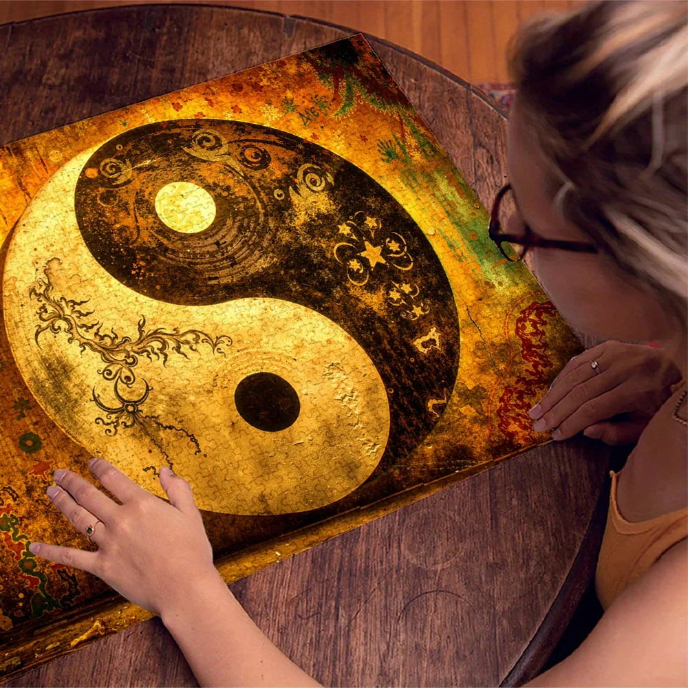 Puzzle 2D Yin et Yang rétro – 500 ou 1 000 pièces – Grand format