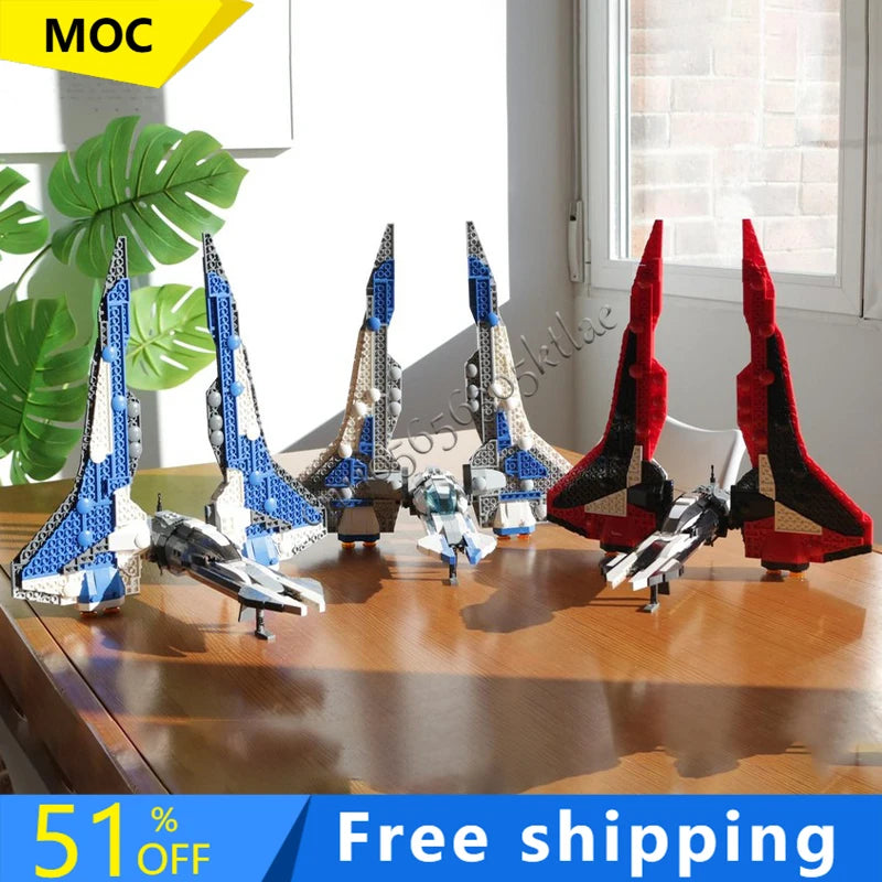Vaisseau spatial futuriste à ailes mobiles – Kit de construction MOC
