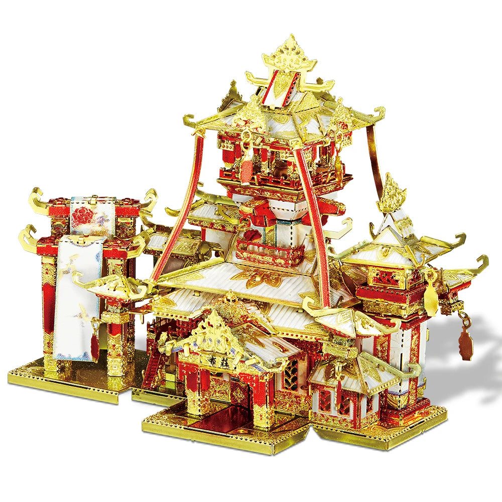 Puzzle 3D en métal – Temple chinois traditionnel à assembler