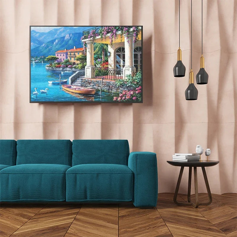 Puzzle Maison Française & Paysage – 1000 pièces – 75 × 50 cm – Adulte