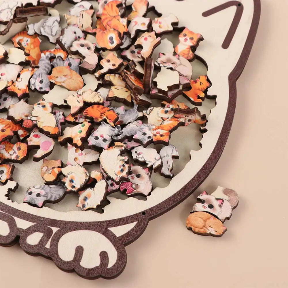 Puzzle en Bois Chat & Chien – Pièces Irrégulières
