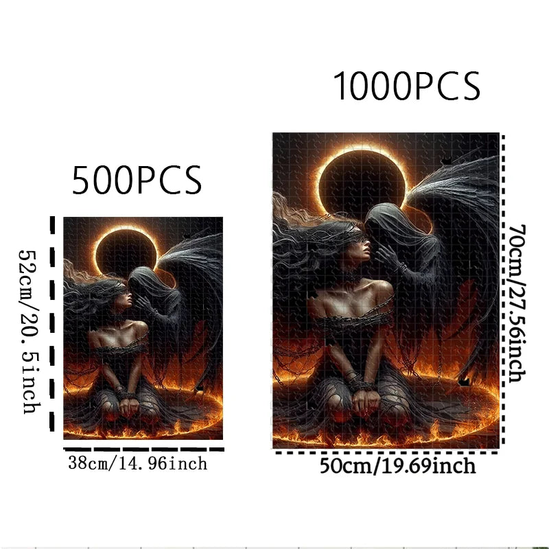 Puzzle Ange Gothique & Reine Sombre – 500 / 1000 pièces – Puzzle adulte