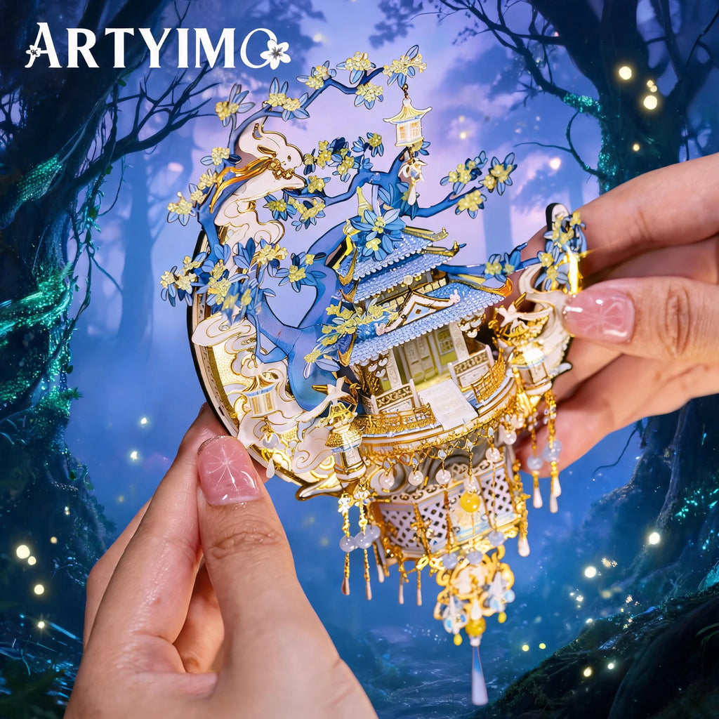 Palais de la Lune – Puzzle 3D en métal à assembler avec aimant