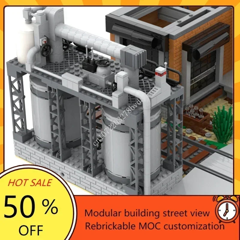 Usine rétro à construire – Maquette en briques MOC 2952 pièces