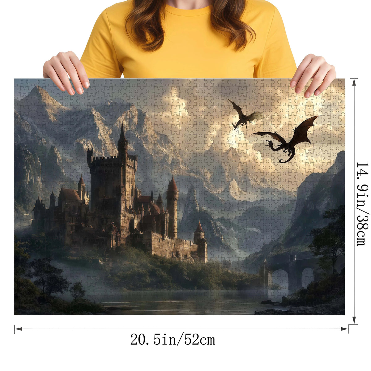 Puzzle Dragon et Montagnes Majestueuses – 1 000 Pièces – Adulte 14+