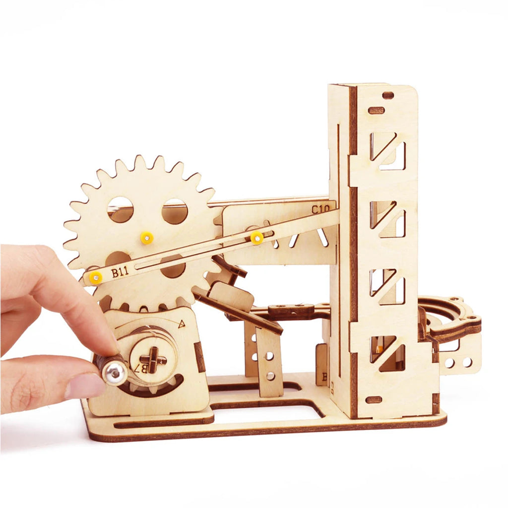 Puzzle 3D en bois Circuit à billes – Maquette mécanique DIY à construire