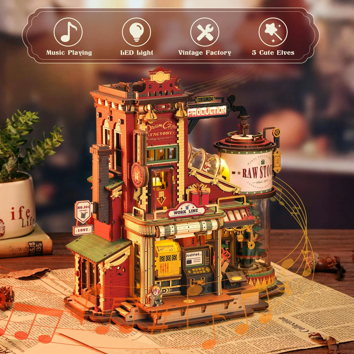 Puzzle 3D en Bois avec Boîte à Musique – Maquette DIY