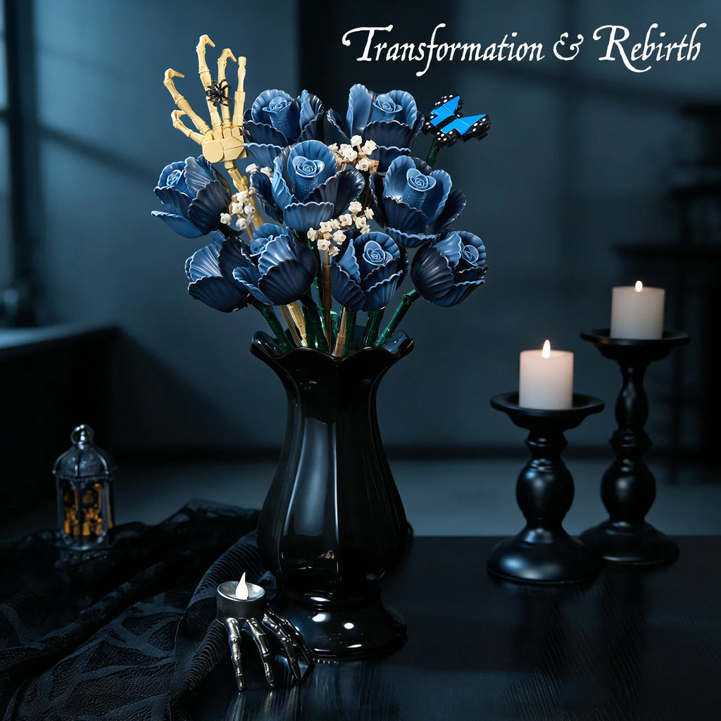 Bouquet de Roses Bleues à Construire – Modèle en Blocs