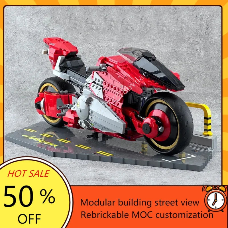 Moto futuriste Cyberpunk MOC – 1 082 pièces