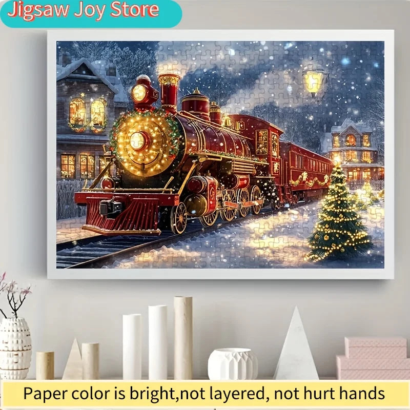 Puzzle Train de Noël – 1 000 pièces – grand format 70 × 50 cm