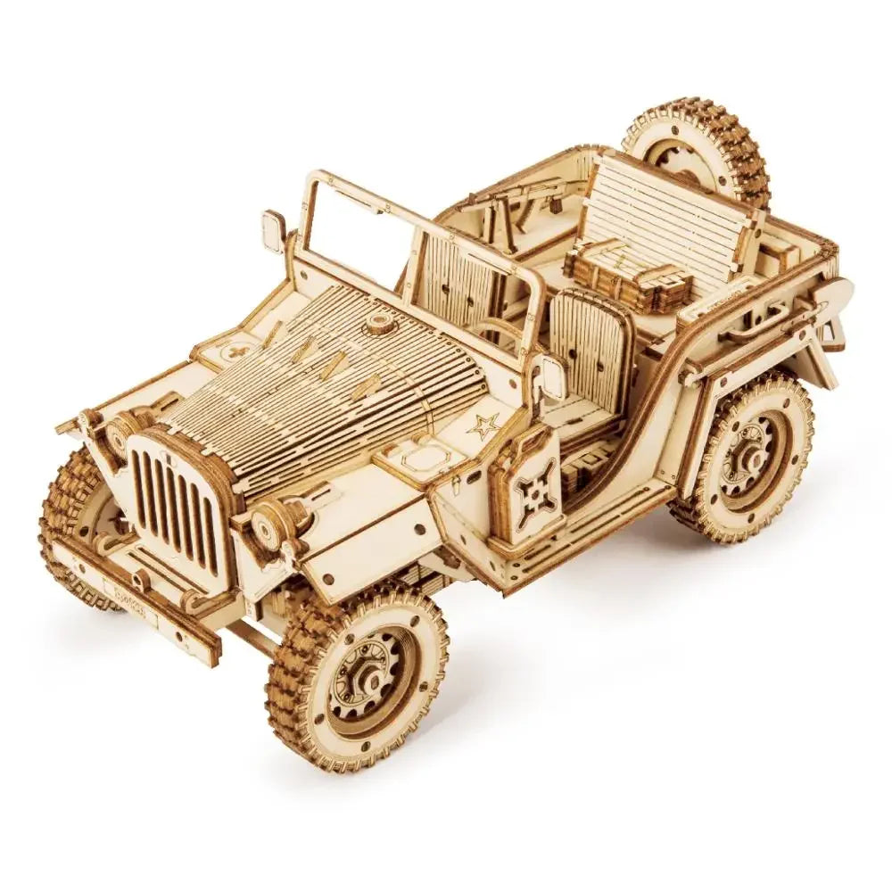 Puzzle 3D en bois – Locomotive et véhicules à construire