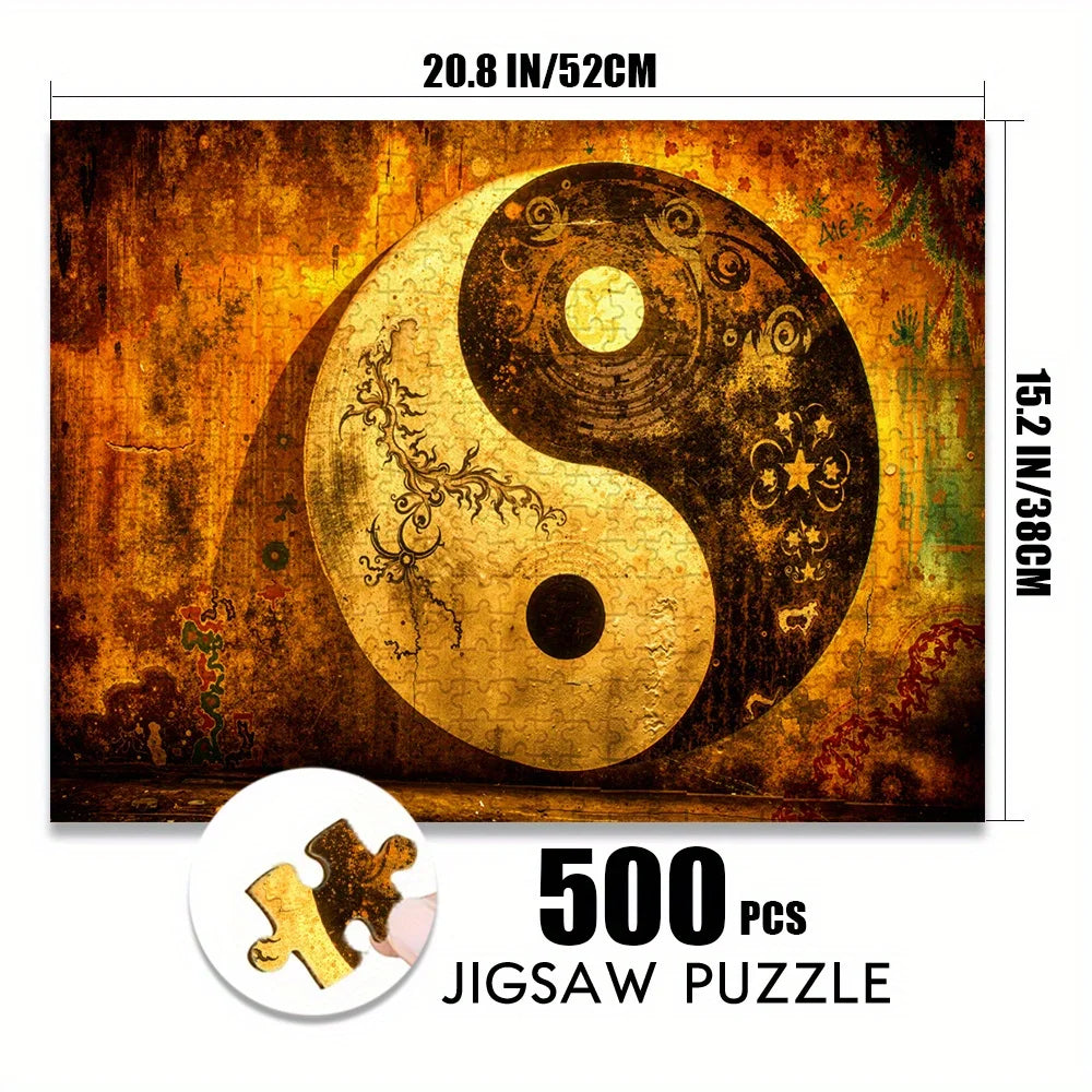 Puzzle 2D Yin et Yang rétro – 500 ou 1 000 pièces – Grand format