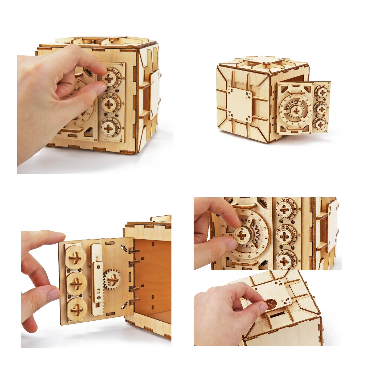 Boîte à Bijoux Mécanique 3D en Bois – Puzzle à Assembler avec Verrouillage