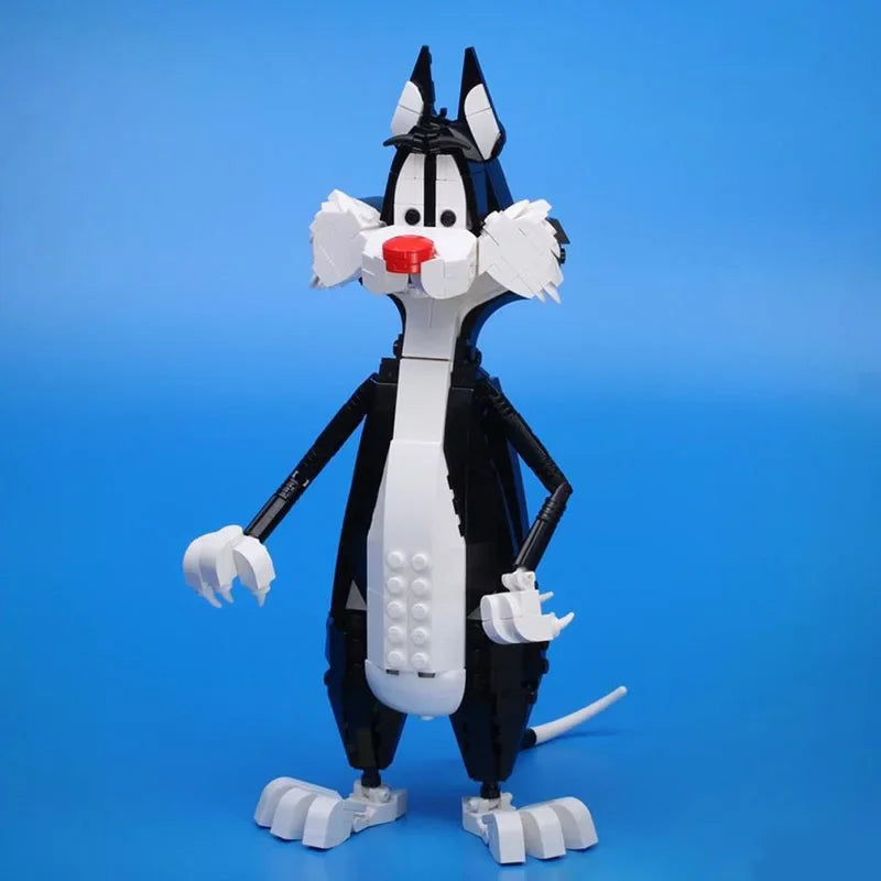Chat de dessin animé noir et blanc MOC – 406 pièces
