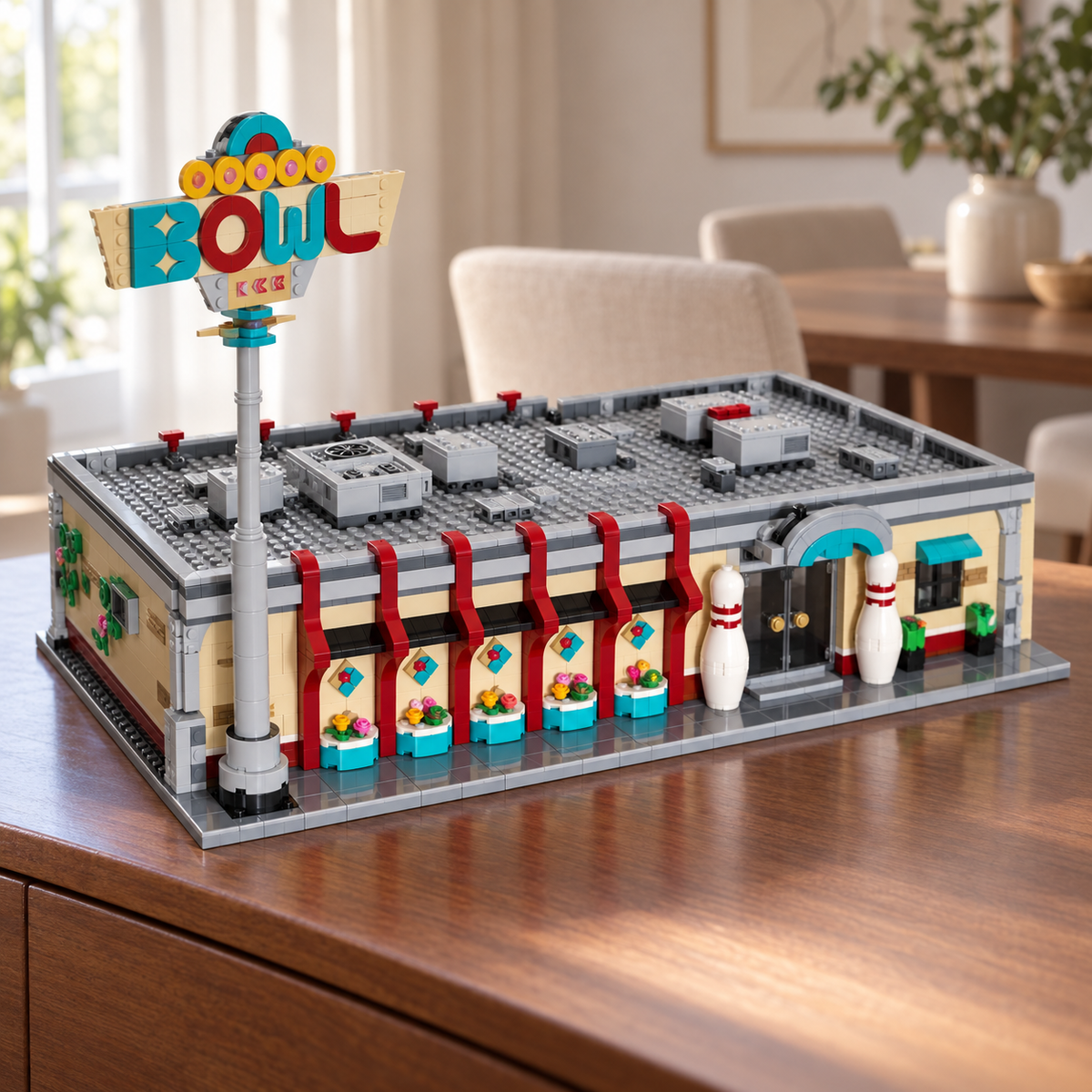 Bowling rétro à construire – 2779 pièces – Kit de construction MOC